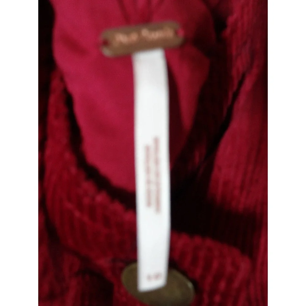Free People Pinafore Overall Dress Women Large Burgundy Corduroy Boho Fall Prep